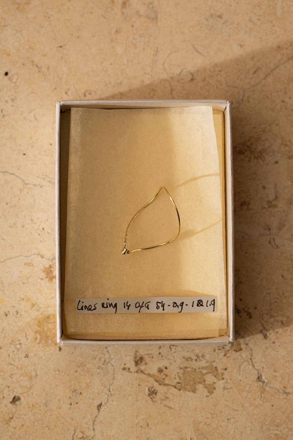 Lines Yelllow Gold Ring 54