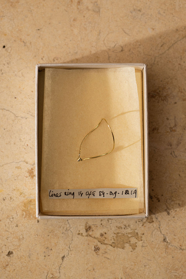 Lines Yelllow Gold Ring 54