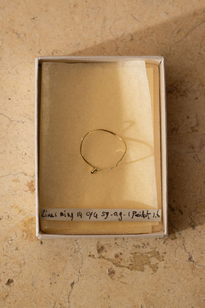 Lines Peridot Yellow Gold Ring 59