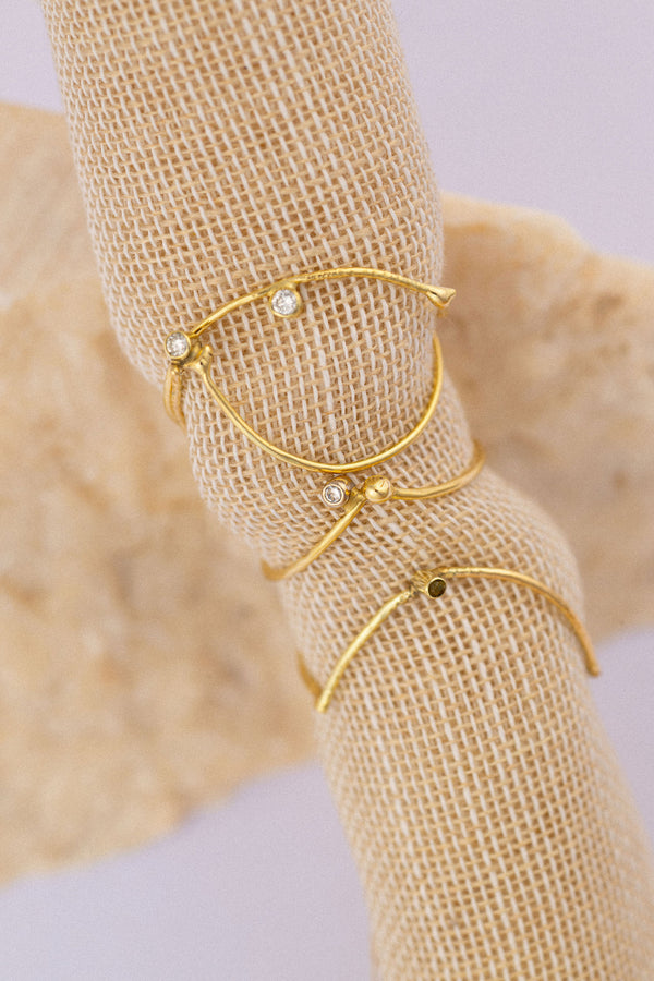 Lines Yellow Gold Ring 60