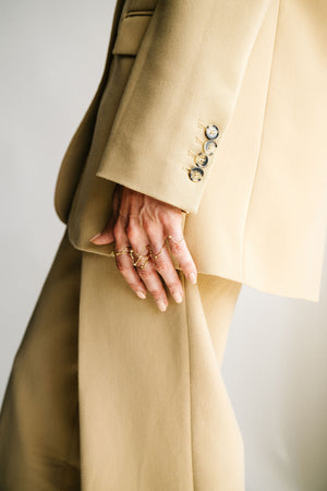 Lines Yellow Gold Ring 60