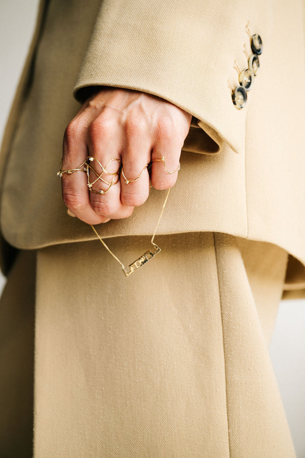 Lines Yellow Gold Ring 57