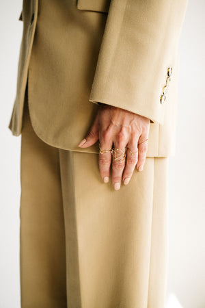 Lines Yelllow Gold Ring 54